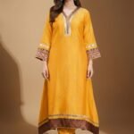 Mustard Embroidered Kurta Set
