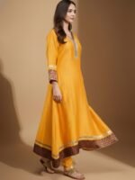 Mustard Embroidered Kurta Set - Image 4