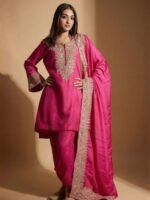 Pink Embroidered Suit Set
