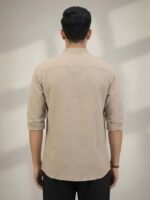 Textured Beige Kurta - Image 3