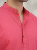 Pink Cotton Kurta - Image 3