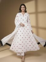 White Floral Frock Dress - Image 4