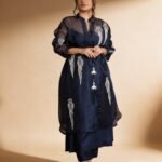 Navy Embroidered Kurta