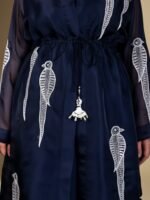 Navy Embroidered Kurta - Image 5