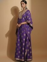 Purple Embroidered Kaftan Dress - Image 4